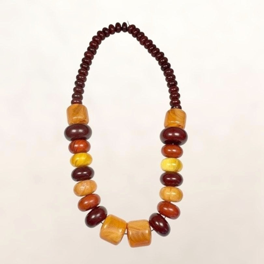 Vintage Runway Statement Bead Necklace Huge Oversized Avant Garde Maximalist